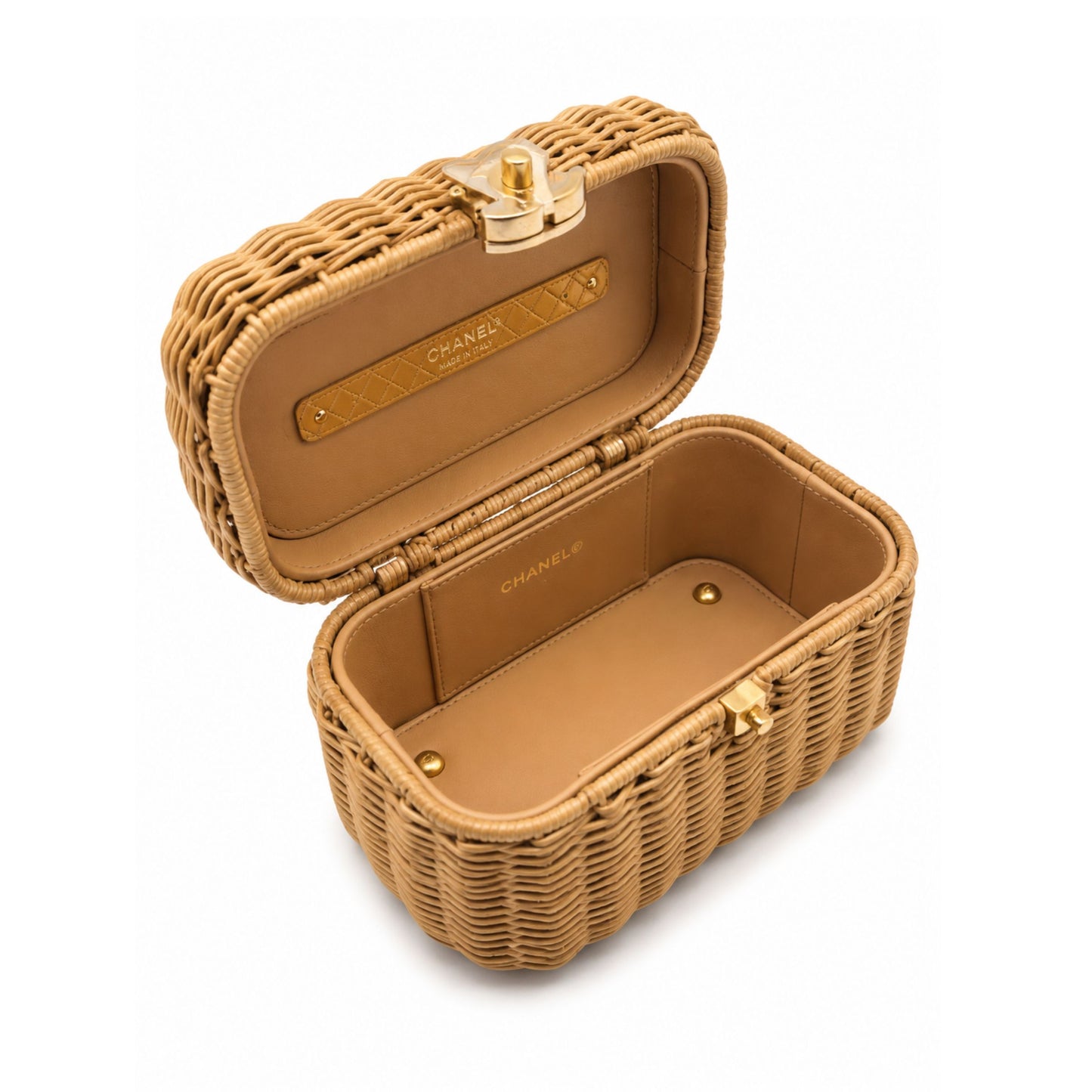 Chanel Braided Rattan Vanity Case