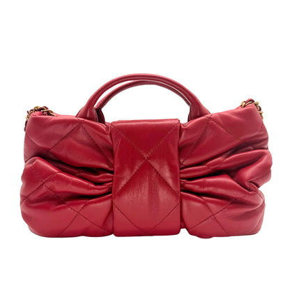 Chanel Mini Bow Bag Red Lambskin Crossbody