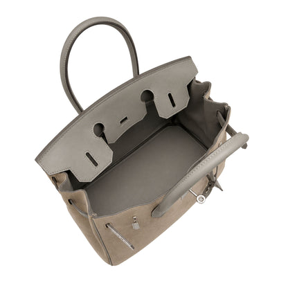 Hermes Birkin 30 Grizzly Gris Meyer Swift Gris Caillou Veau Doblis Palladium Hardware