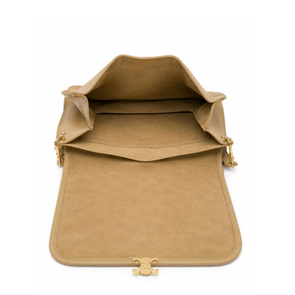 Celine Soft Triomphe Besace in Sand Castle Crossbody