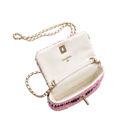 Chanel Mini Striped Coco Crossbody Flap Bag