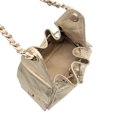 Chanel 25 Small Gold Shoulder Bag
