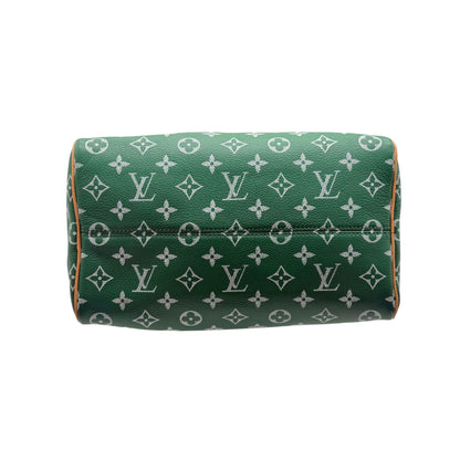 LOUIS VUITTON Calfskin Monogram Speedy P9 Bandouliere 30 Green