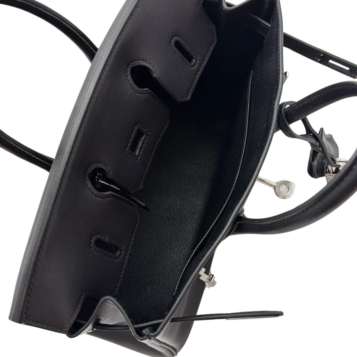 Hermes Birkin 25cm in Black Volupto Leather with Palladium Hardware