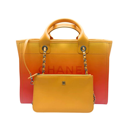 Chanel Deauville Tote in Medium Orange/Pink