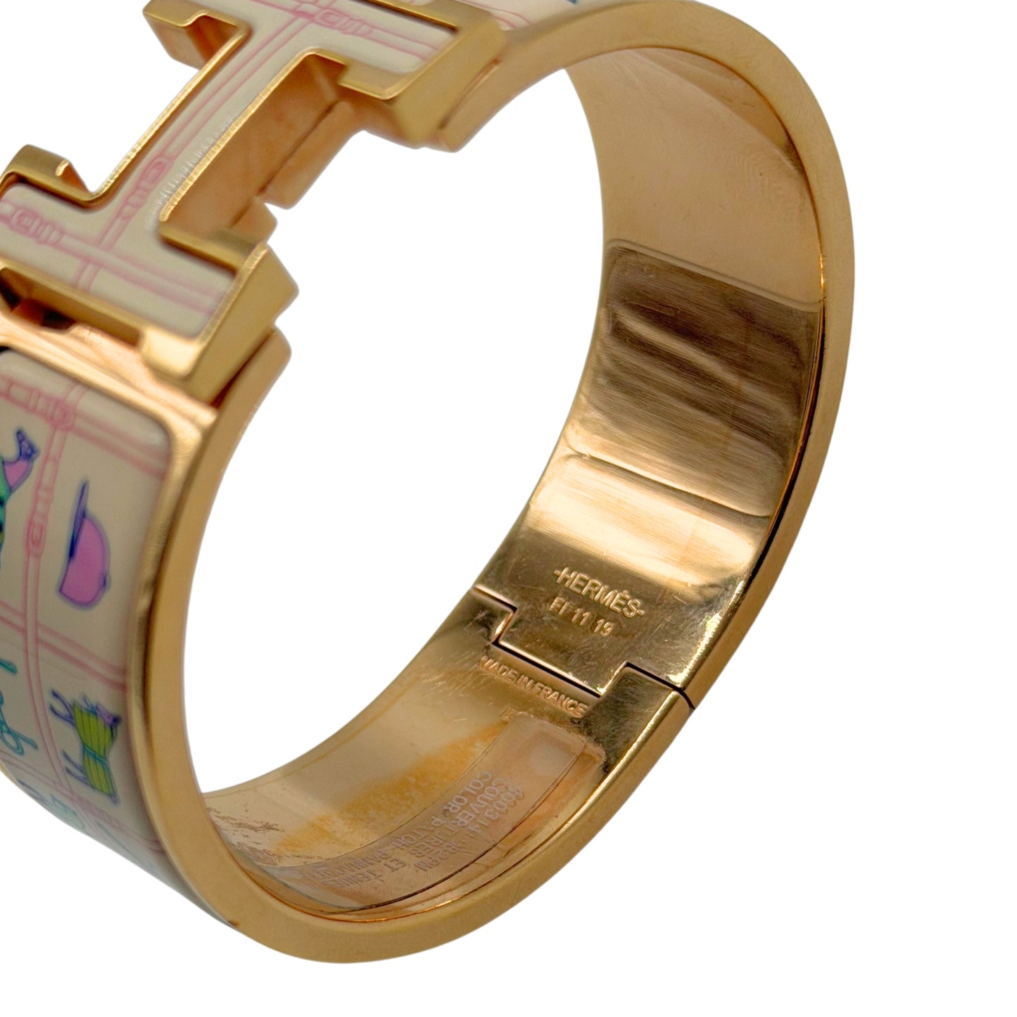 Hermés Clic H Wide Enamel Bangle