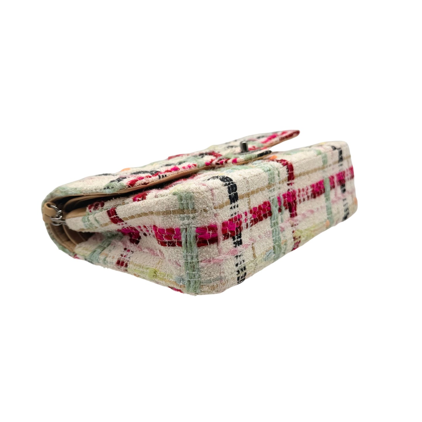 Chanel Tweed Medium Double Flap in Pink & Ivory