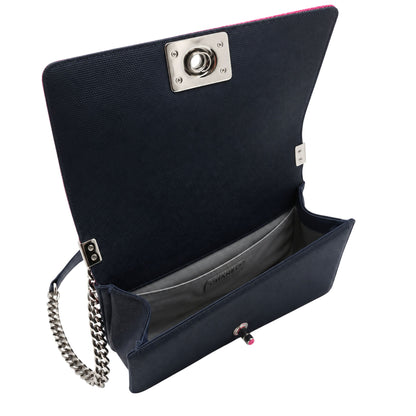 Chanel Navy Fuschia Fluo Old Medium Boy Bag