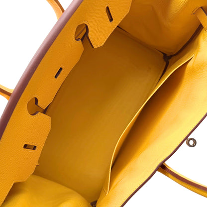 Hermés Birkin 35 Soleil Epsom Palladium Hardware