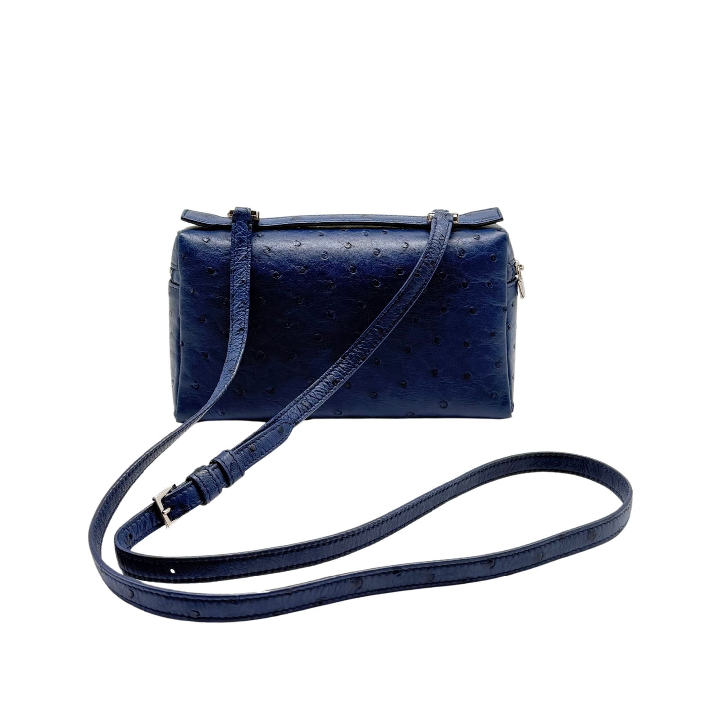 Loro Piana Extra Pocket L19 Blue Ostrich Crossbody
