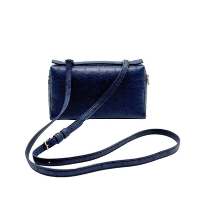 Loro Piana Extra Pocket L19 Blue Ostrich Crossbody