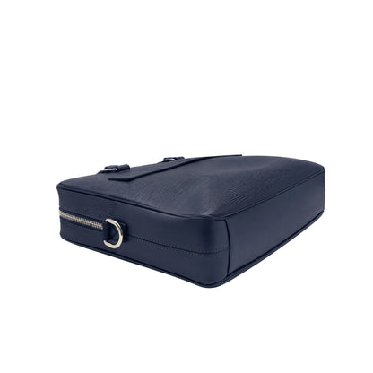 Louis Vuitton Epi Port Document Blue Briefcase