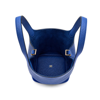 Hermes Picotin 18 Bleu France with Gold Hardware