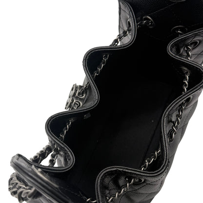 Chanel 25 Mini Black Caviar with Ruthenium Hardware
