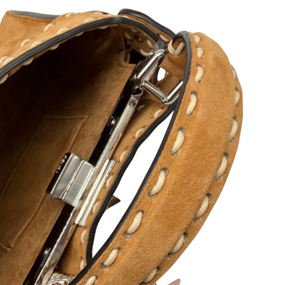 Fendi Suede Stitch Marrone Peekaboo Mini