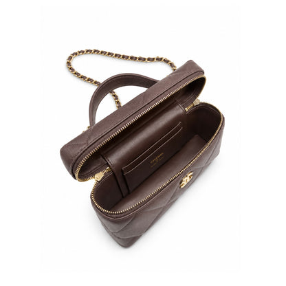 Chanel Slim Vanity Caviar Quilted Top Handle Bag