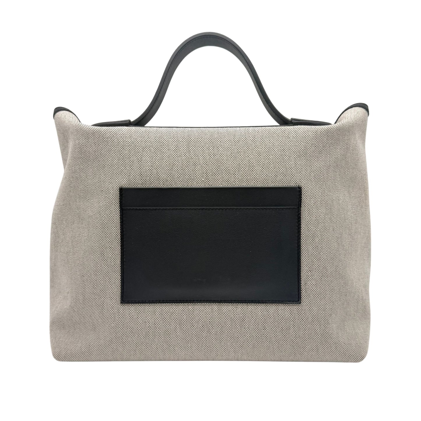 Hermes 24/24 35cm Toile and Black Swift Leather PHW Tote