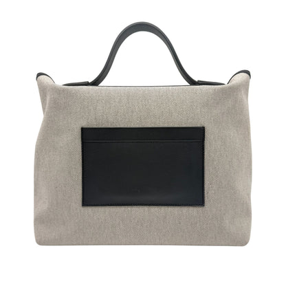 Hermes 24/24 35cm Toile and Black Swift Leather PHW Tote