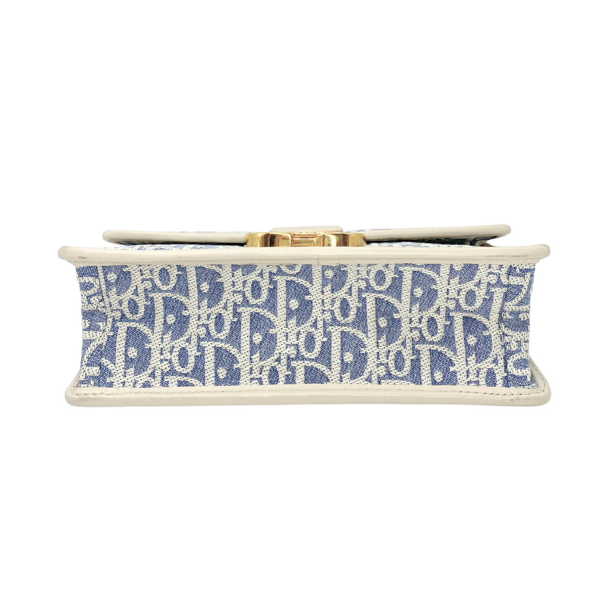 Dior 30 Montaigne East -West Grey Canvas Oblique Bag with Chain