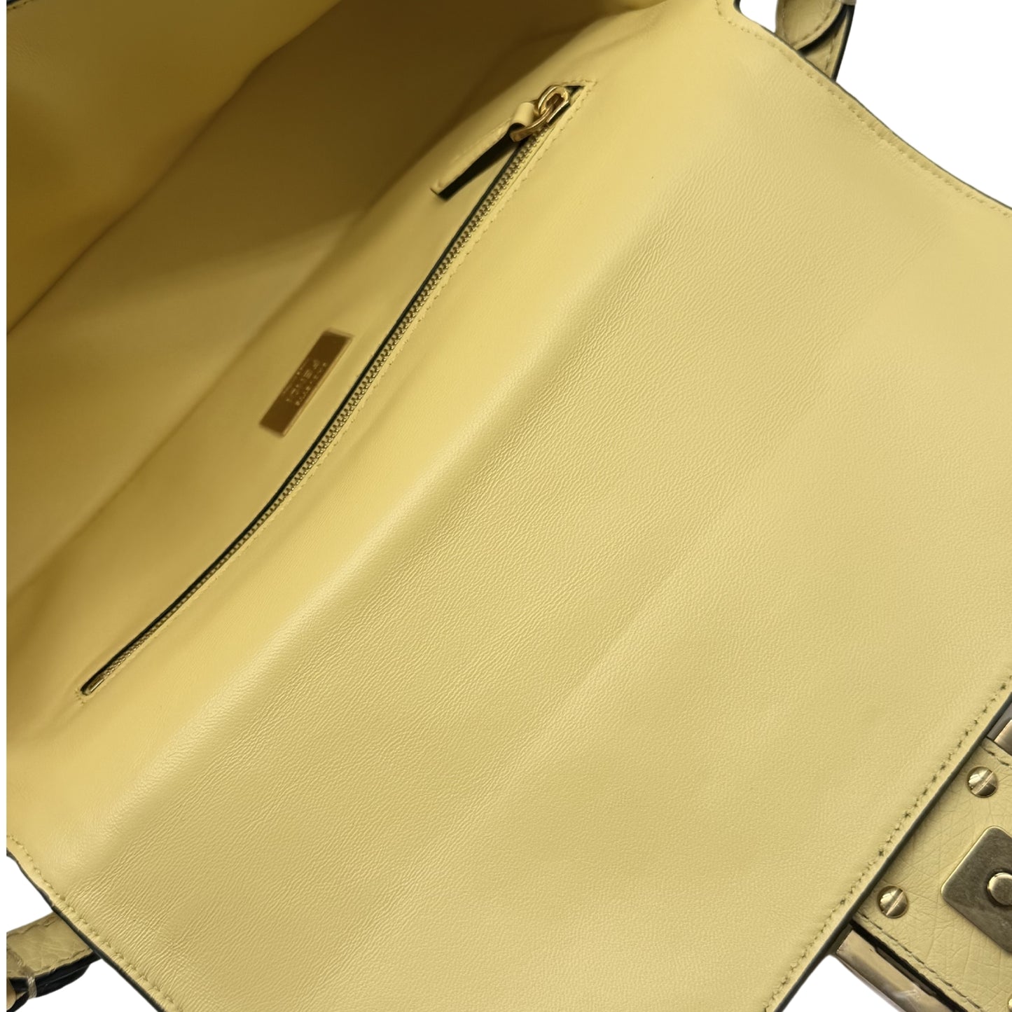 Fendi Pale Yellow Ostrich Baguette