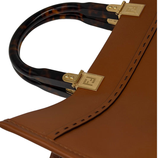 Fendi Brown Calfskin Sunshine Tote Medium