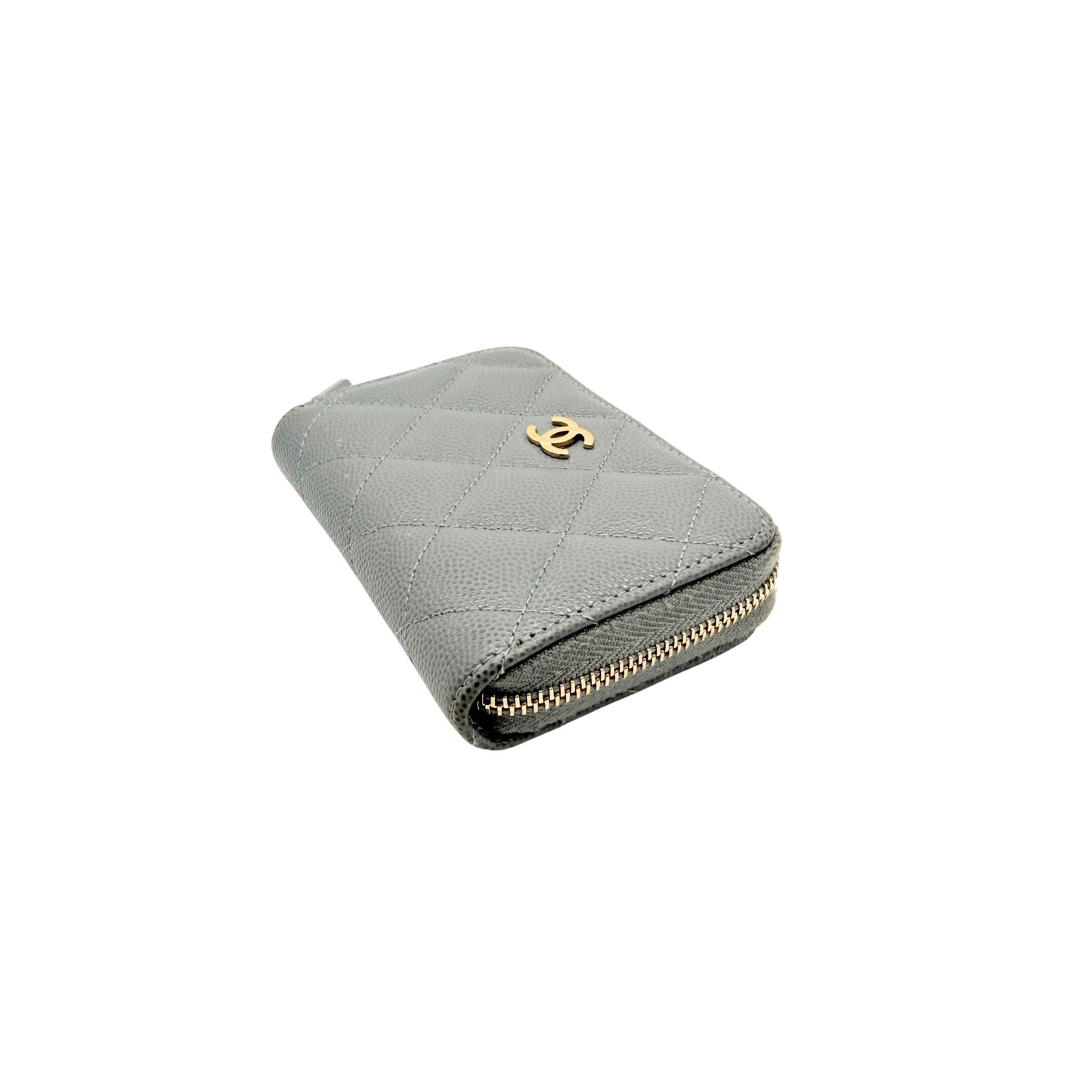 Chanel Grey Caviar Zippy Wallet