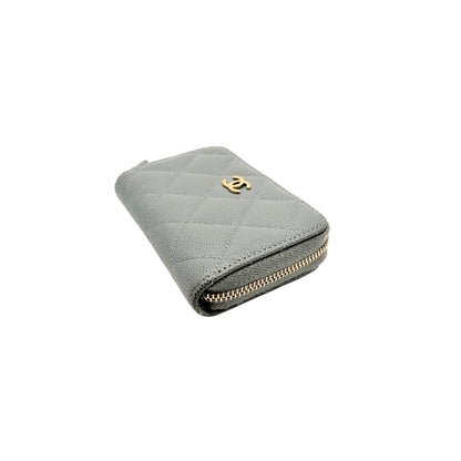 Chanel Grey Caviar Zippy Wallet