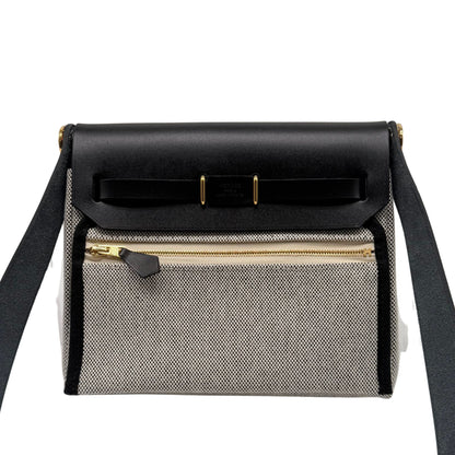 Hermés Mini Herbag in Noir Canvas with Toil