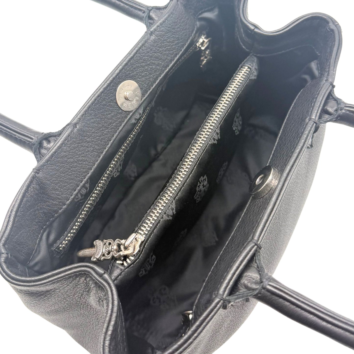 Chrome Hearts Black Leather Tote