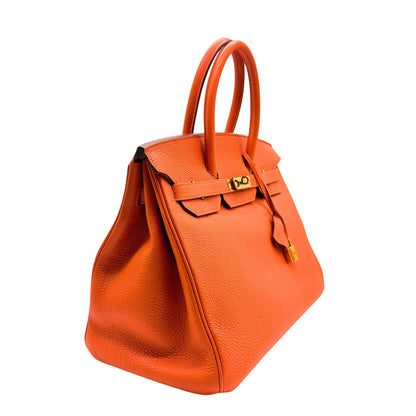 Hermes Birkin 35 Orange Togo Gold Hardware