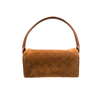Chanel Brown Suede Turn Around Clutch