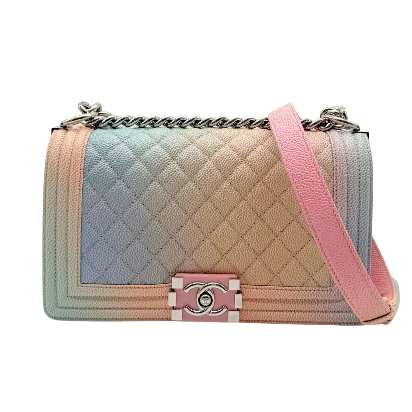 Chanel Rainbow Boy Medium Coco Cuba SHW Flap