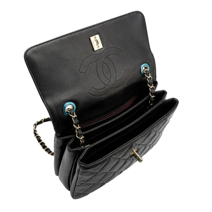Chanel Trendy Black Top Handle Flap Bag