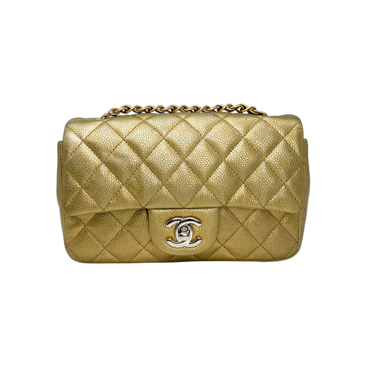 Chanel Metallic Gold Mini Rectangle