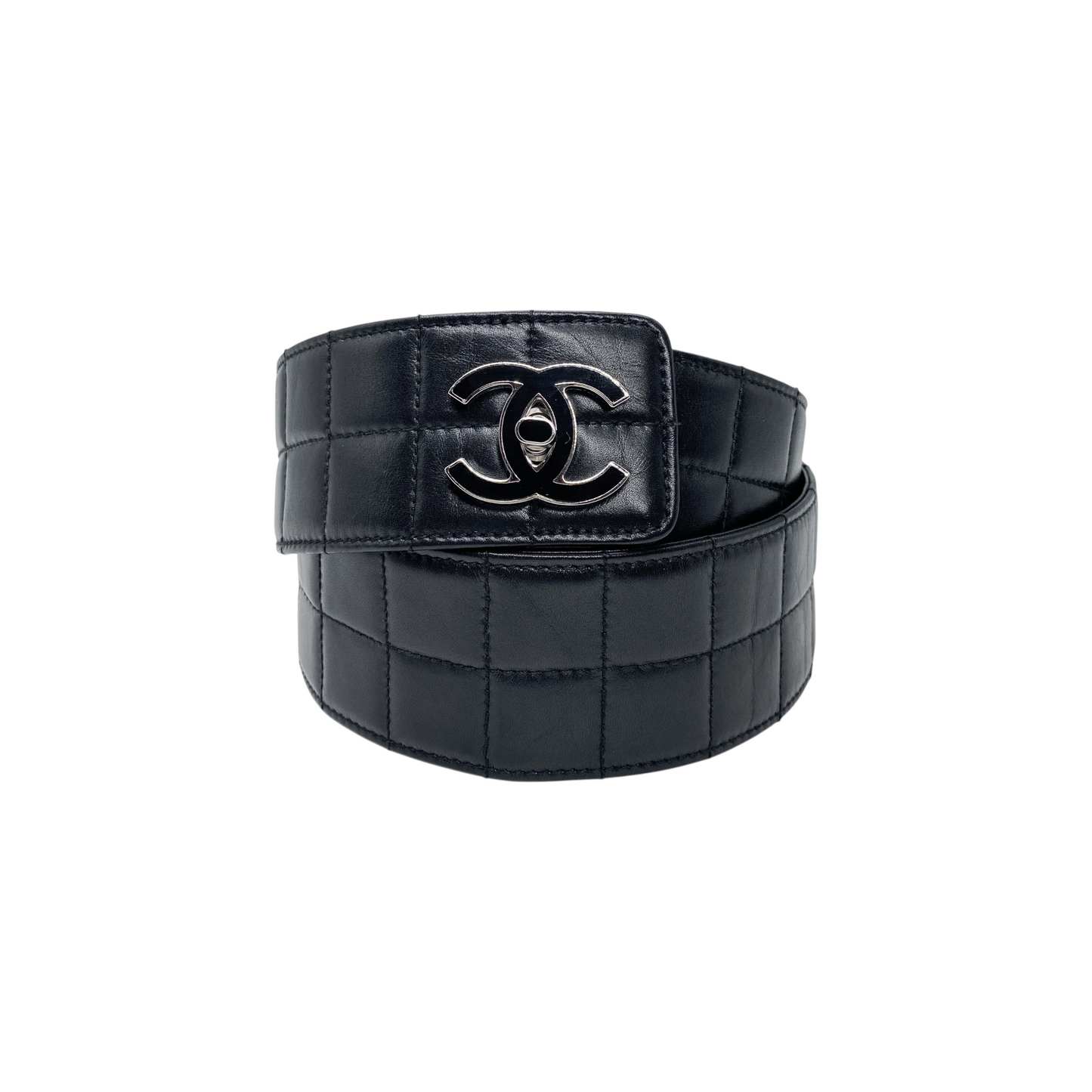 Chanel Black Vintage Chocolate Bar Belt