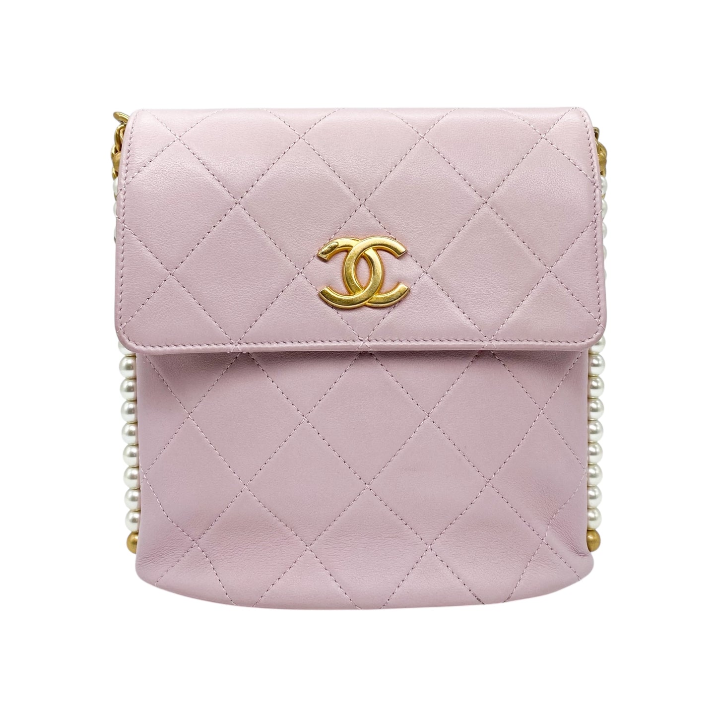 Chanel Pink All About Pearls Hobo Crossbody Bag