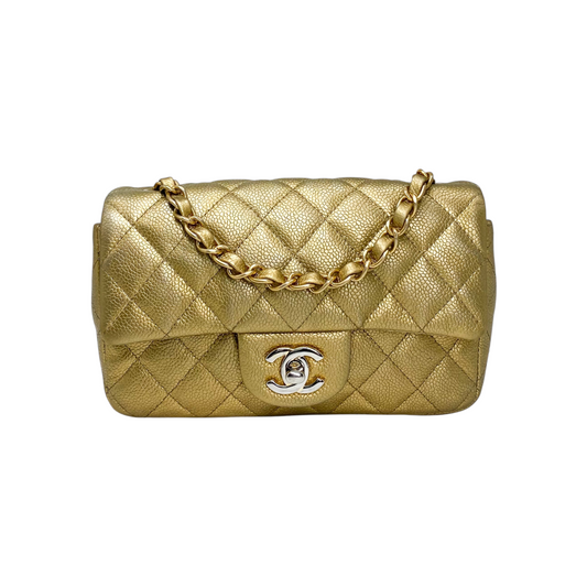 Chanel Metallic Gold Mini Rectangle
