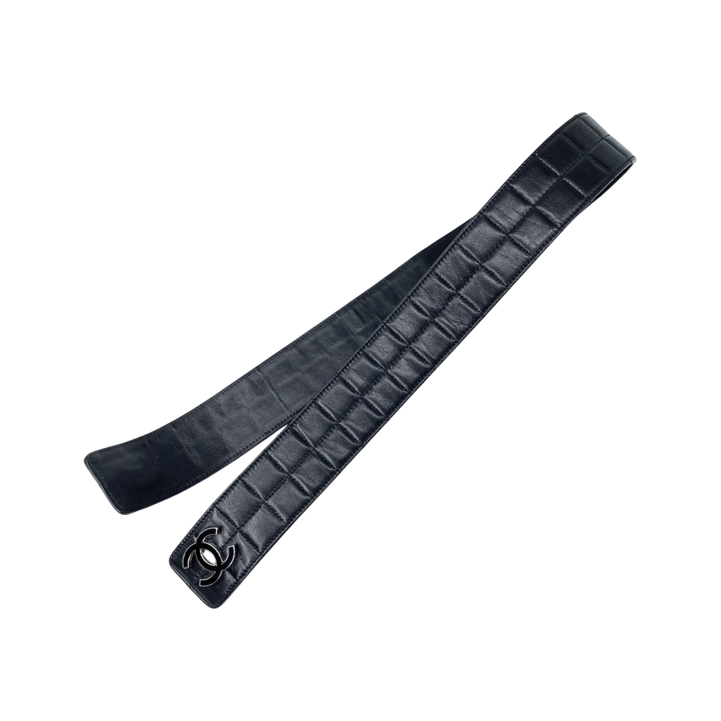 Chanel Black Vintage Chocolate Bar Belt