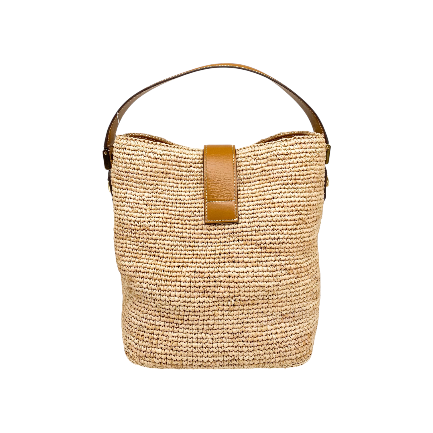 Mark Cross Beige Raffia Bucket Bag