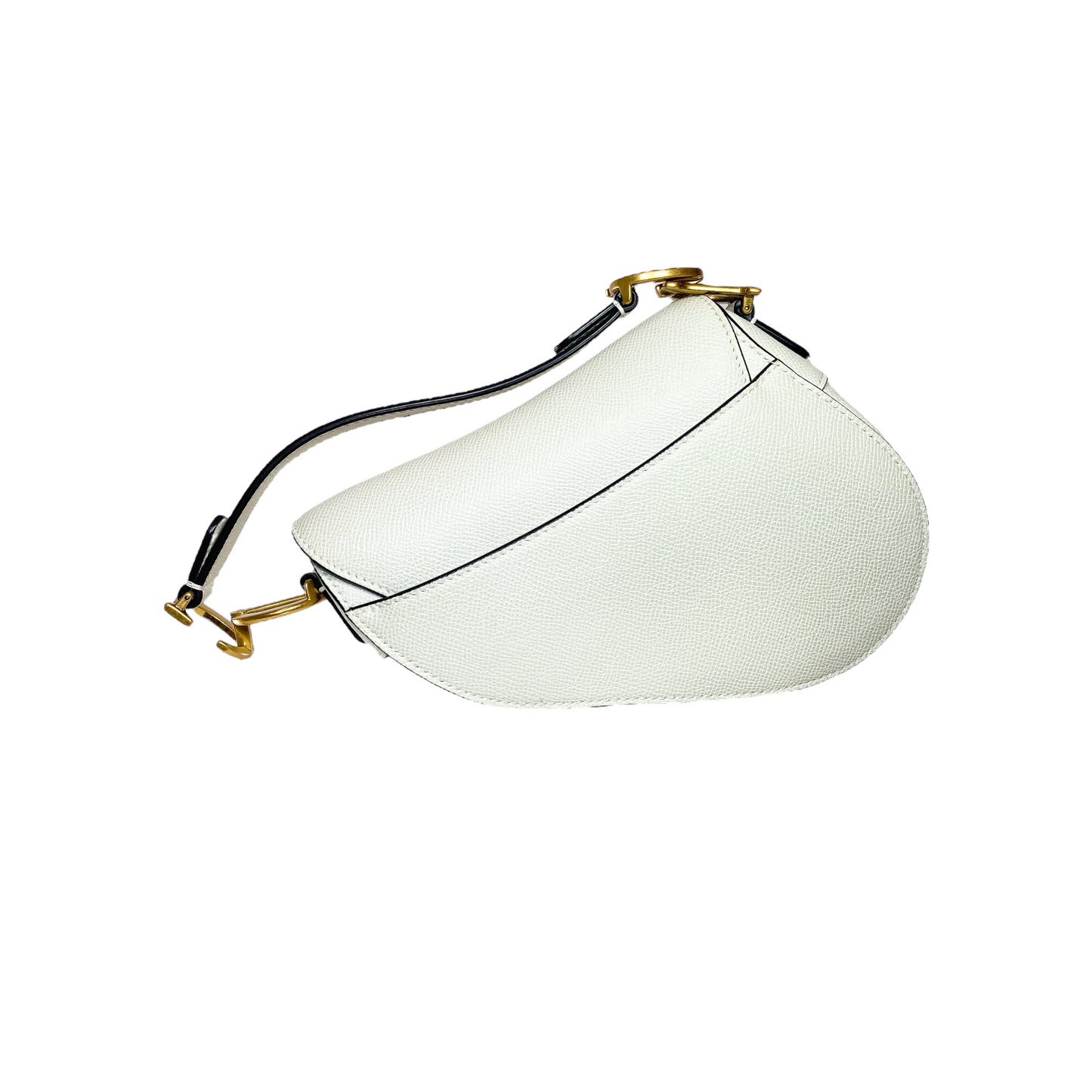 Dior White Mini Saddle Bag