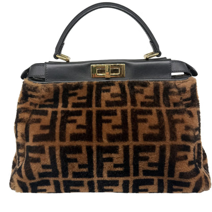 Fendi Brown Black Shearling Peekaboo