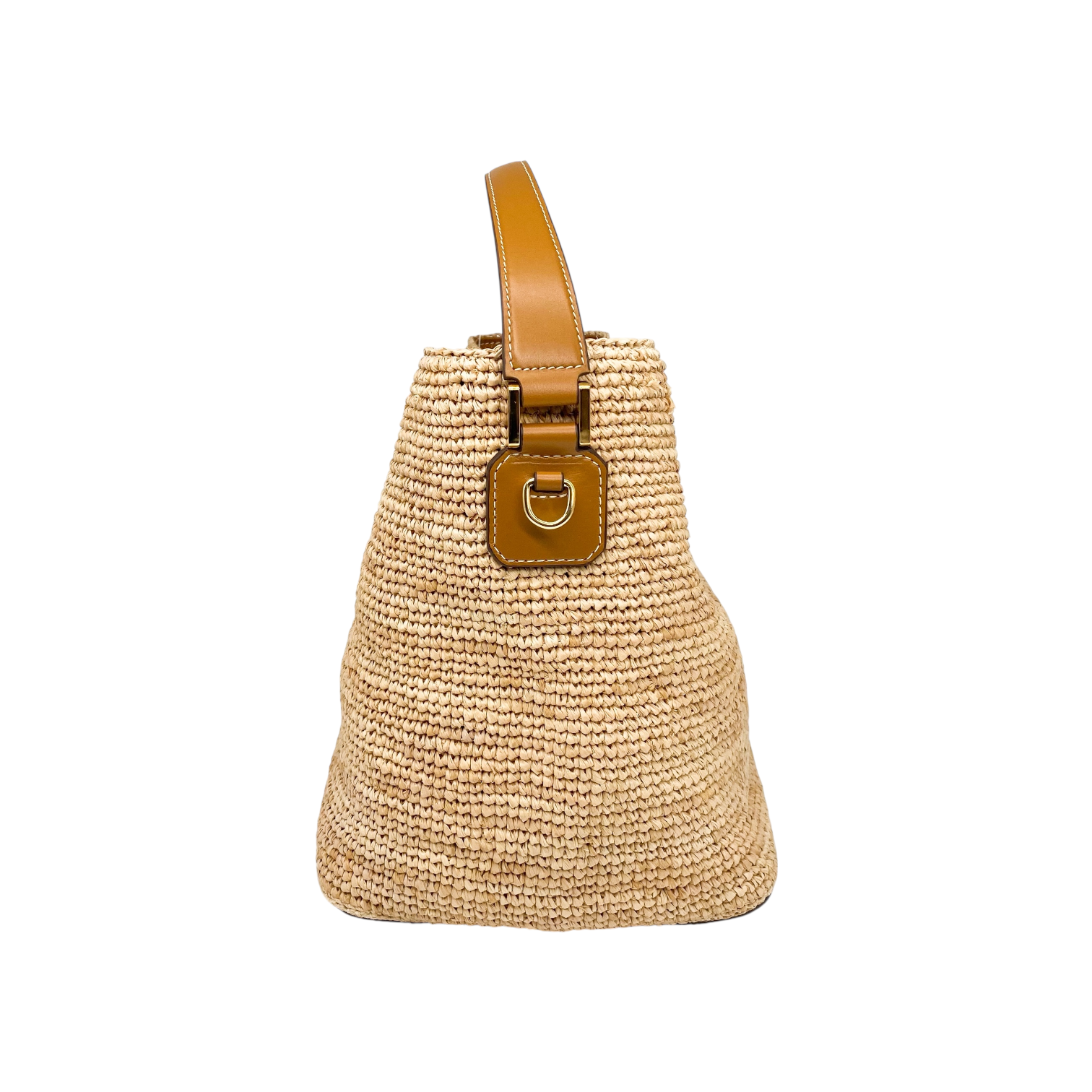 Mark Cross Beige Raffia Bucket Bag