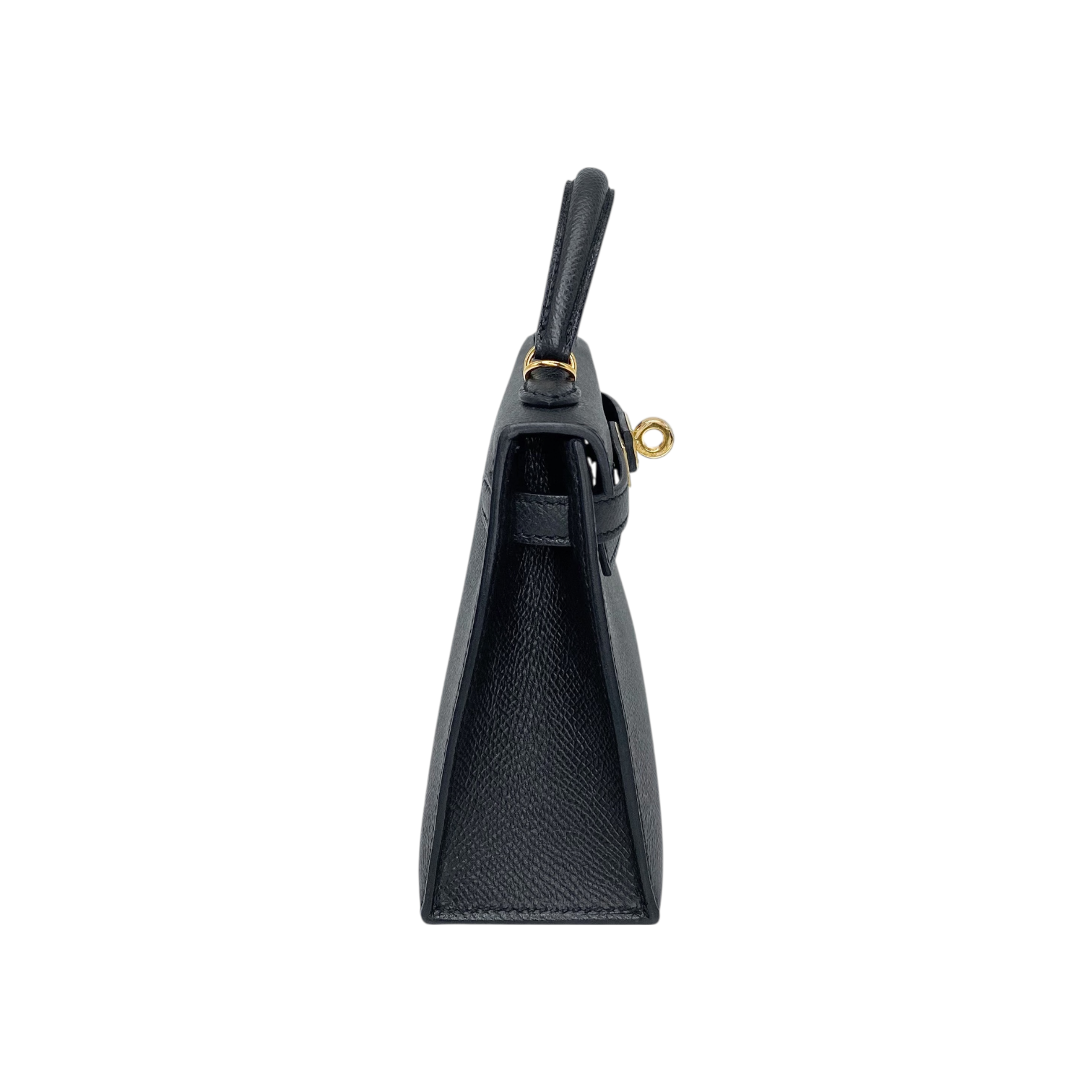 Hermes Mini Kelly 20 Black Epsom Gold Hardware