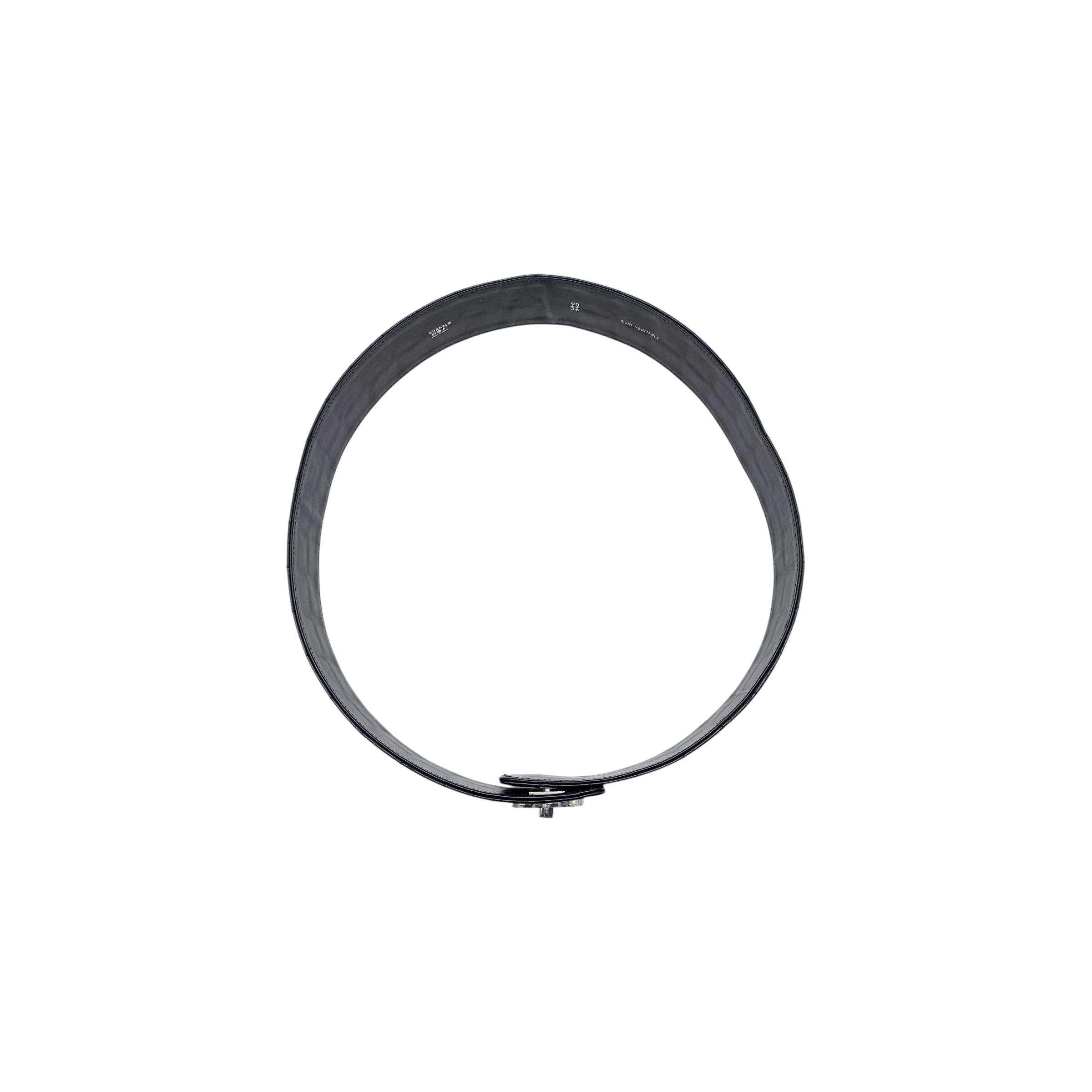 Chanel Black Vintage Chocolate Bar Belt