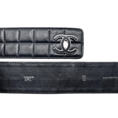 Chanel Black Vintage Chocolate Bar Belt