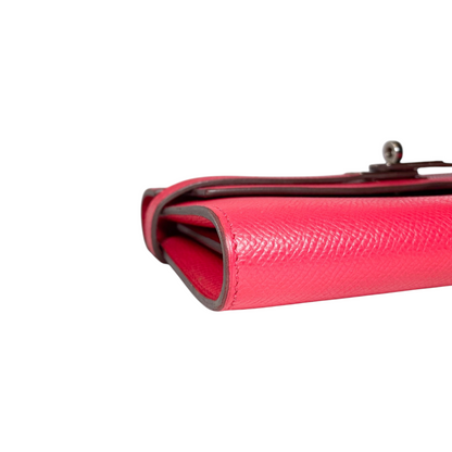Hermes Kelly Wallet Framboise Epsom Palladium Hardware