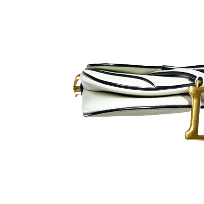 Dior White Mini Saddle Bag