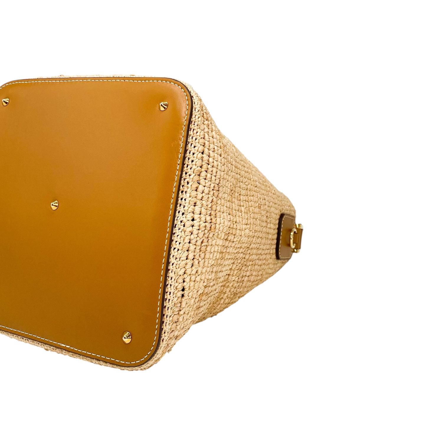 Mark Cross Beige Raffia Bucket Bag