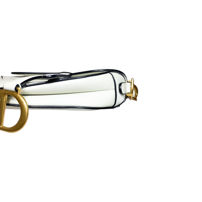 Dior White Mini Saddle Bag
