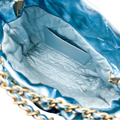Chanel 22 Metallic Blue Mini